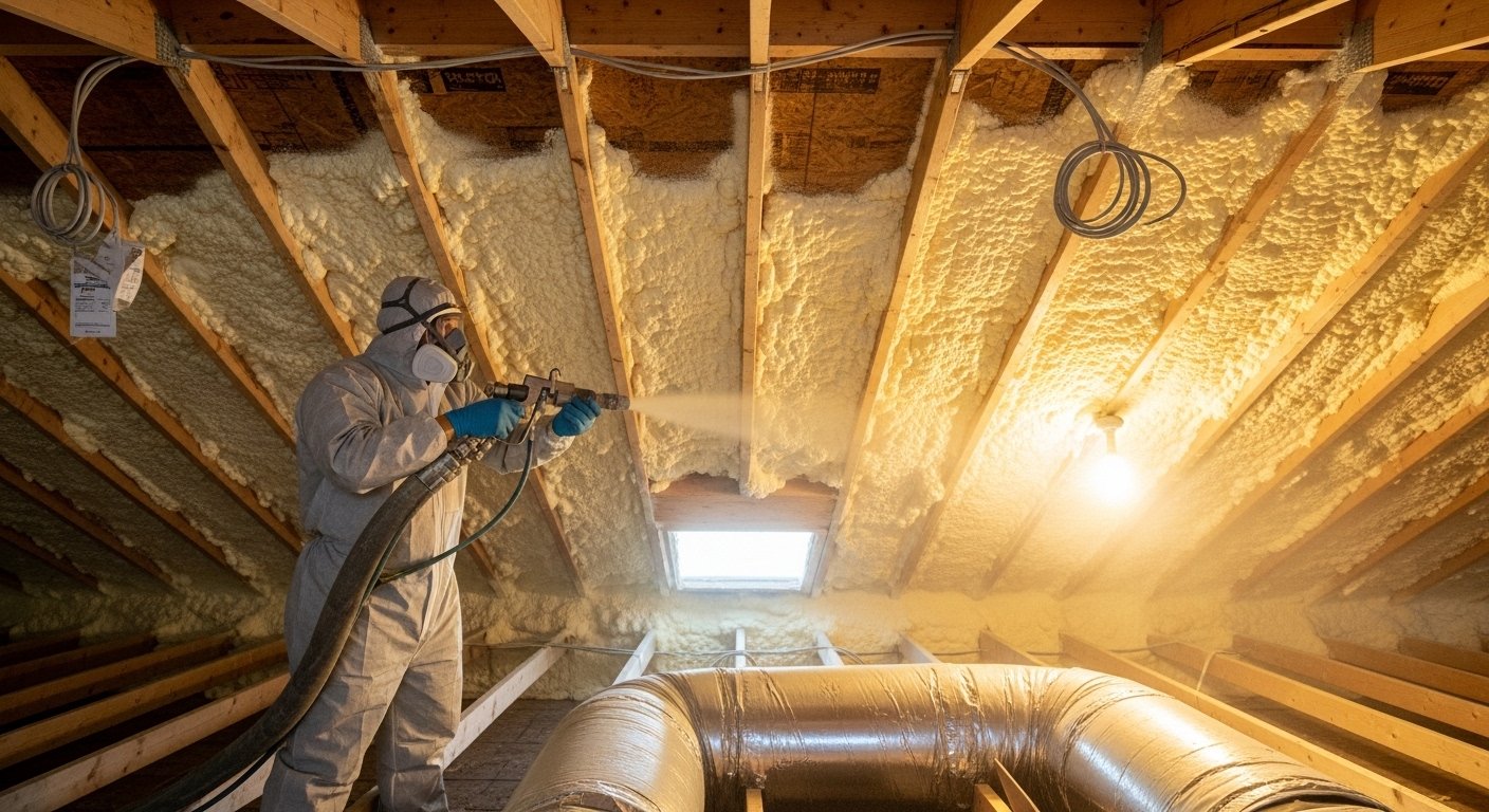 Closed-cell spray foam insulation install in Arcadia, CA